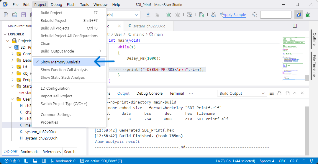 Show Memory Analysis